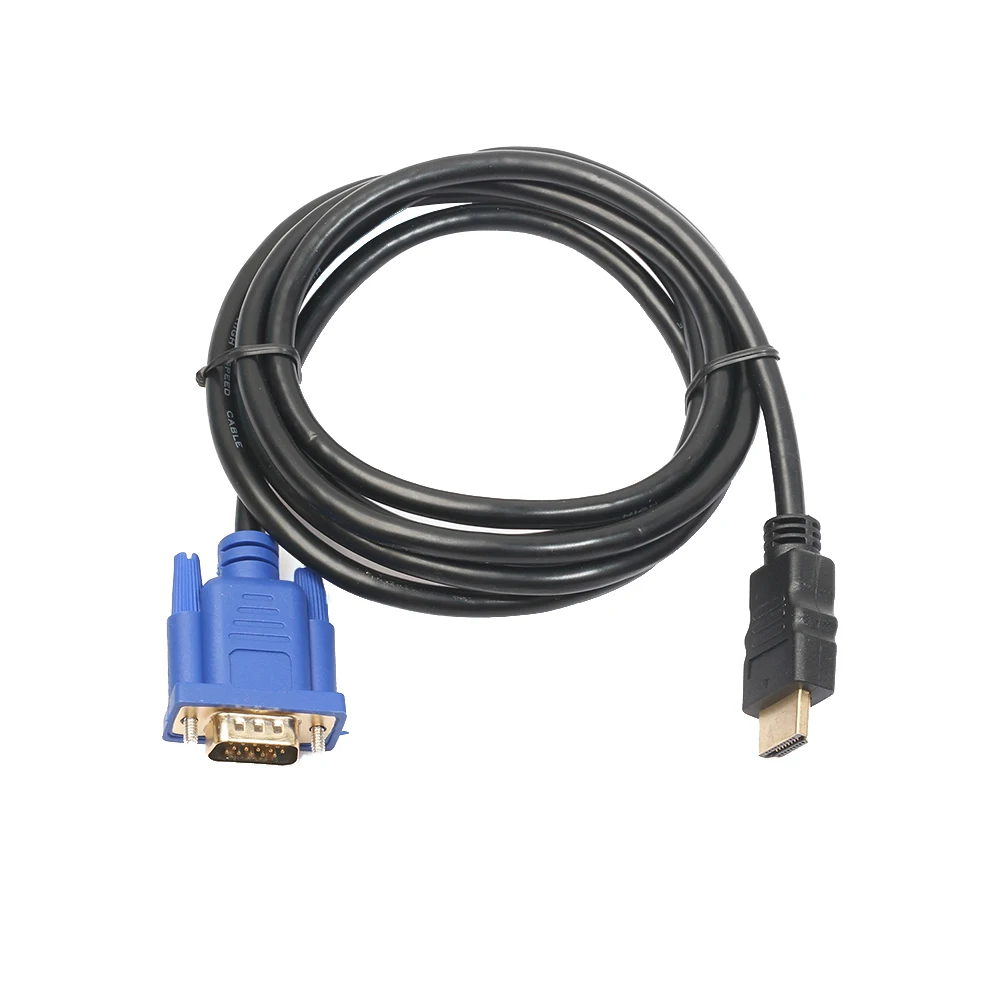 Nuevo adaptador HDMI compatible con macho dorado a VGA HD macho de 15 pines Cable convertidor 1080P para línea de iPhone HP DellHuawei