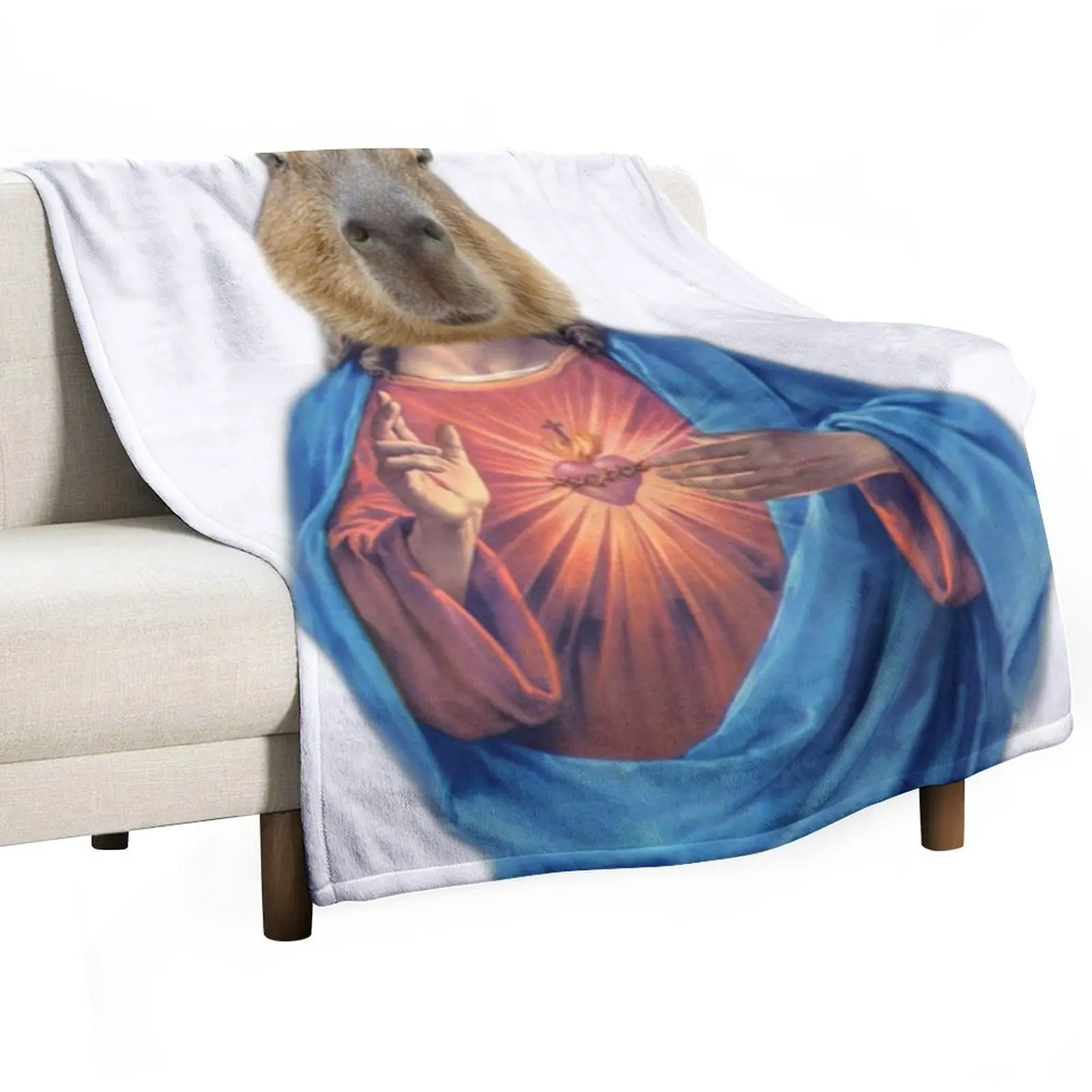 

Capybara Jesus Throw Blanket Sofa Throw Heavy Camping Blankets