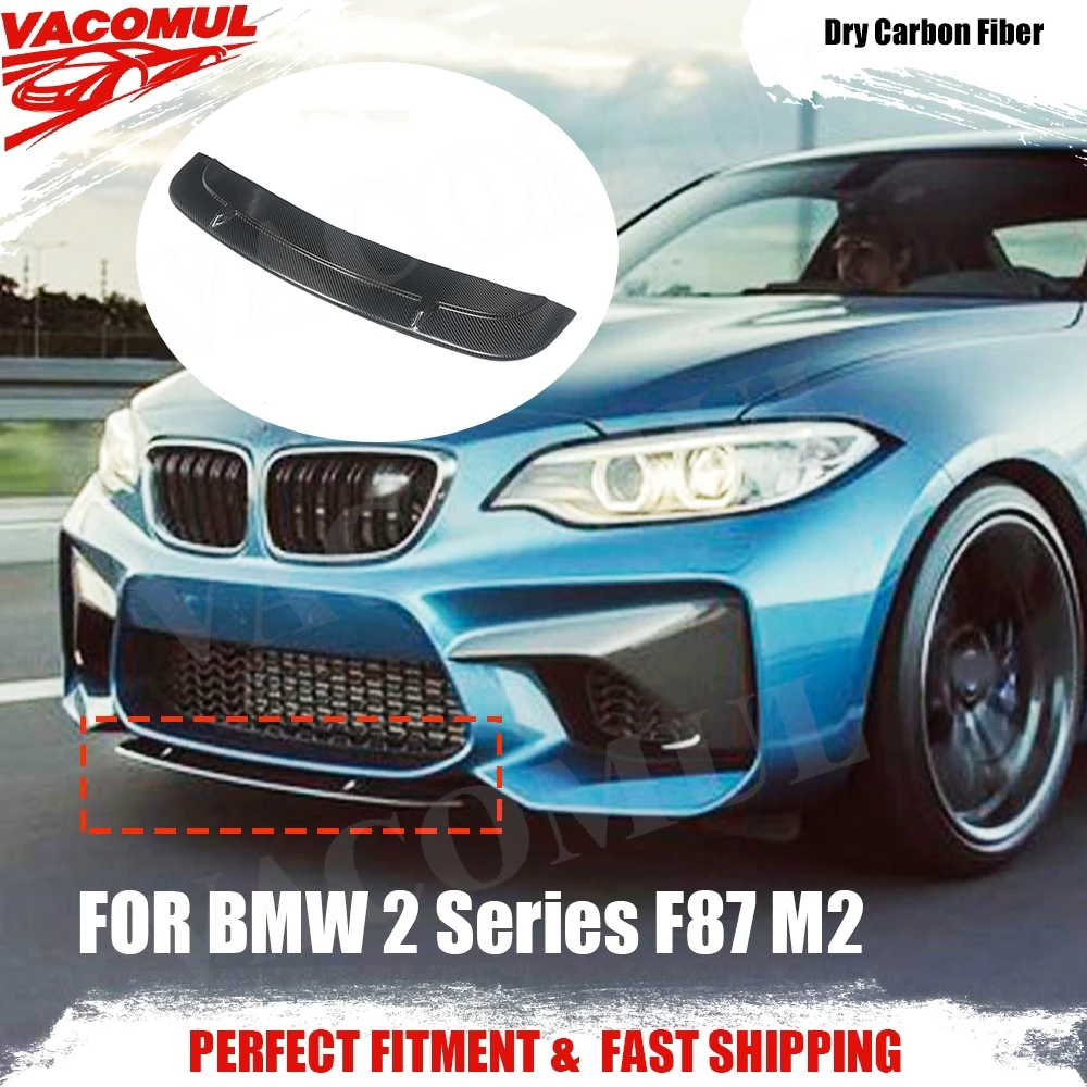 

VACOMUL Dry Carbon Fiber Front Lip Splitters Chin for BMW 2 Series F87 M2 2016-2018 Front Bumper Lip Spoiler Car Protector Parts