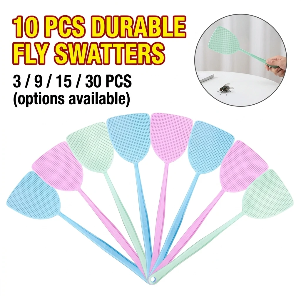 3/9/15/30pcs Fly Swatter Thickened Plastic Fly Swatter Mosquito Pest Control Insect Killer Home Kitchen Accessories