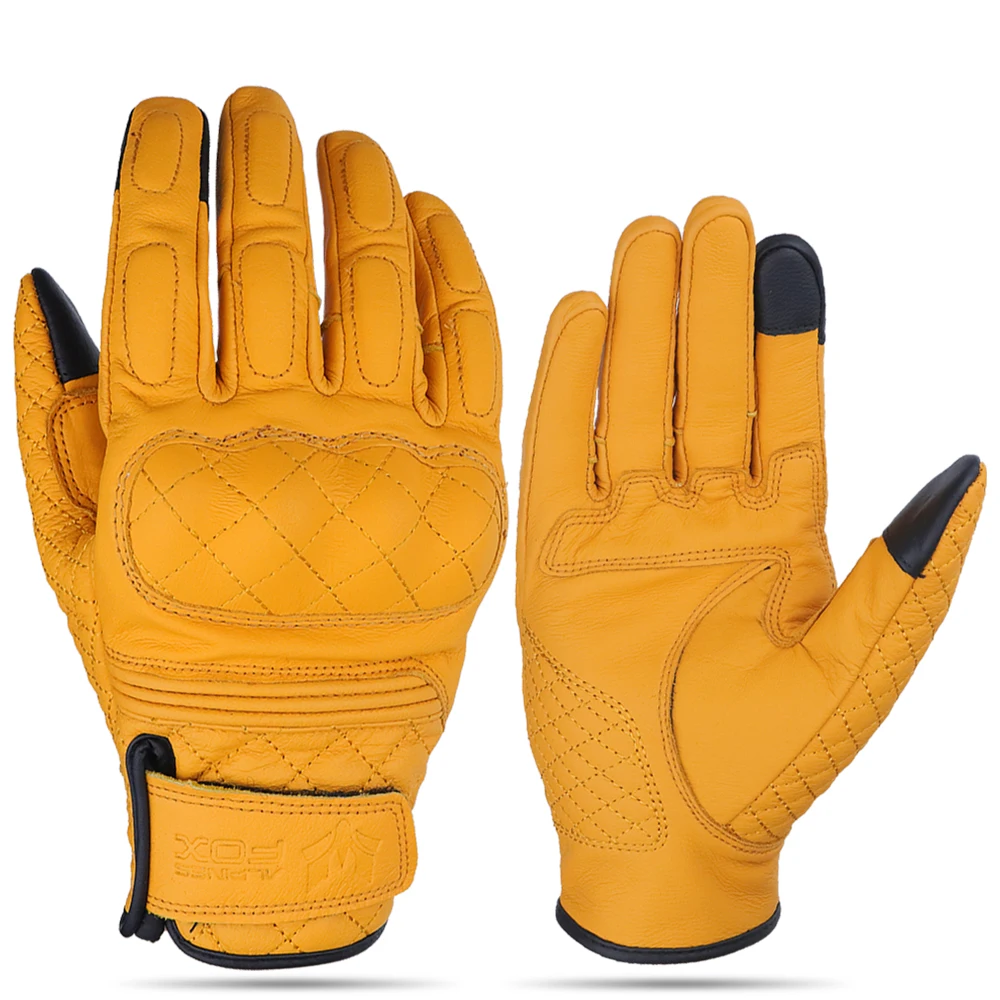 

Vintage Motorcycle Gloves Leather Motobike Riding Glove Touch Screen Men Women Retro Motorcyclist Protected Goatskin Gloves