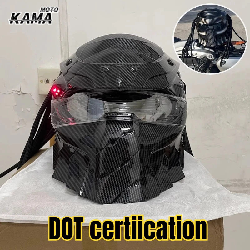 

Мотошлем DOT Certirication Iron Blood Warrior Predator, персонализированный, в стиле ретро, для езды, с дизайном Dirty Braids, полнолицевой шлем (capacete)