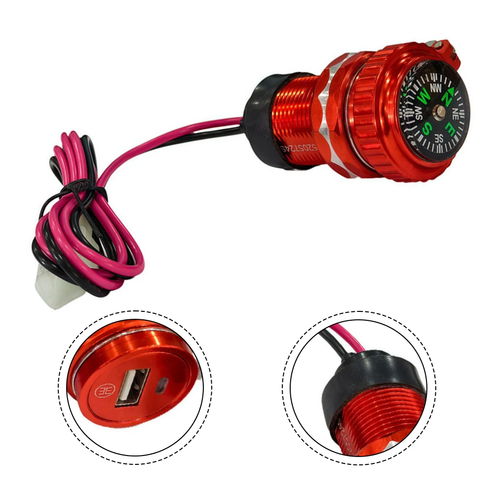 

Модификация мотоцикла: USB-компас из алюминиевого сплава, разъем для зарядного устройства для мотоцикла, аксессуары для мотоциклов