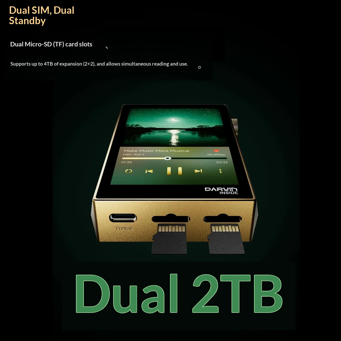 HIBY RS2 II Music Player DSD Decoding Walkman R2R Listening to MP3 Lossless RS2II
