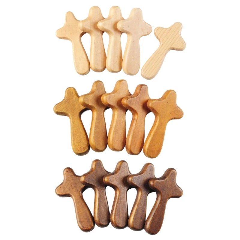 Set of 5 Handheld Pocket Crosses for Prayer and Meditations Home Decors