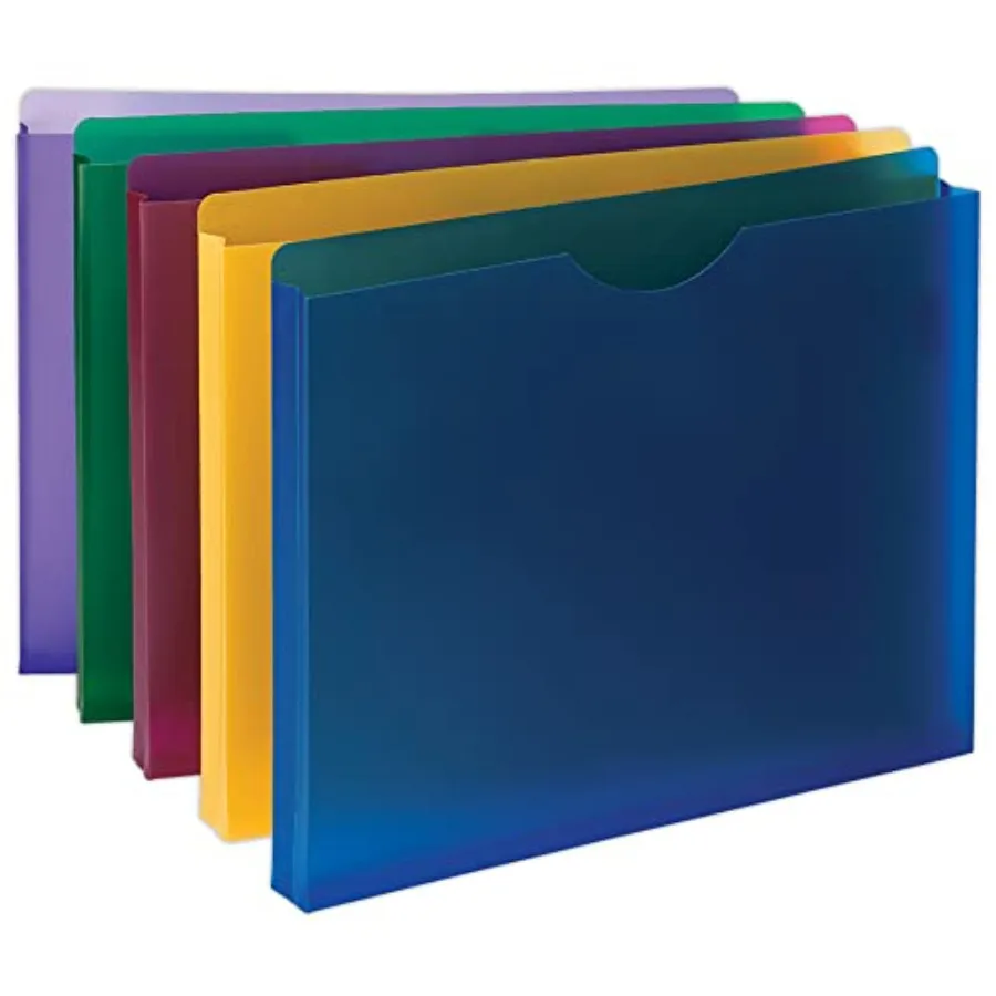 

Poly Expanding File Jacket, Straight-Cut Tab, 1" Expansion,,Assorted Colors, 10 per Pack 89610