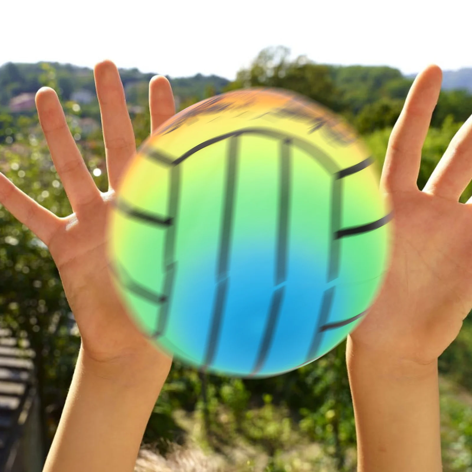 Voleibol inflable de arcoíris, pelota de PVC de 6 pulgadas de grosor para deportes de interior y exterior, pelotas de playa grandes, equipo de juguete gigante para jugar en el agua