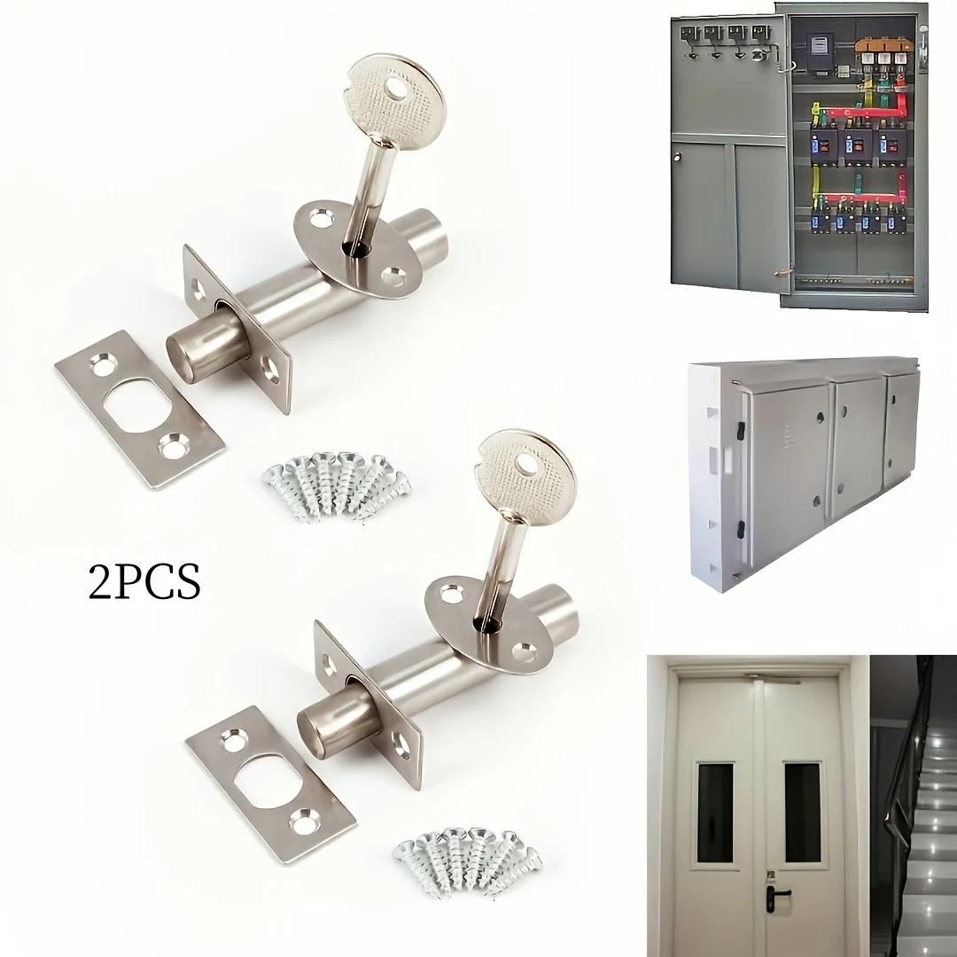 2Pcs Invisible Cross Key Locks Durable Metal Fireproof Hidden Design Universal Door Hardware