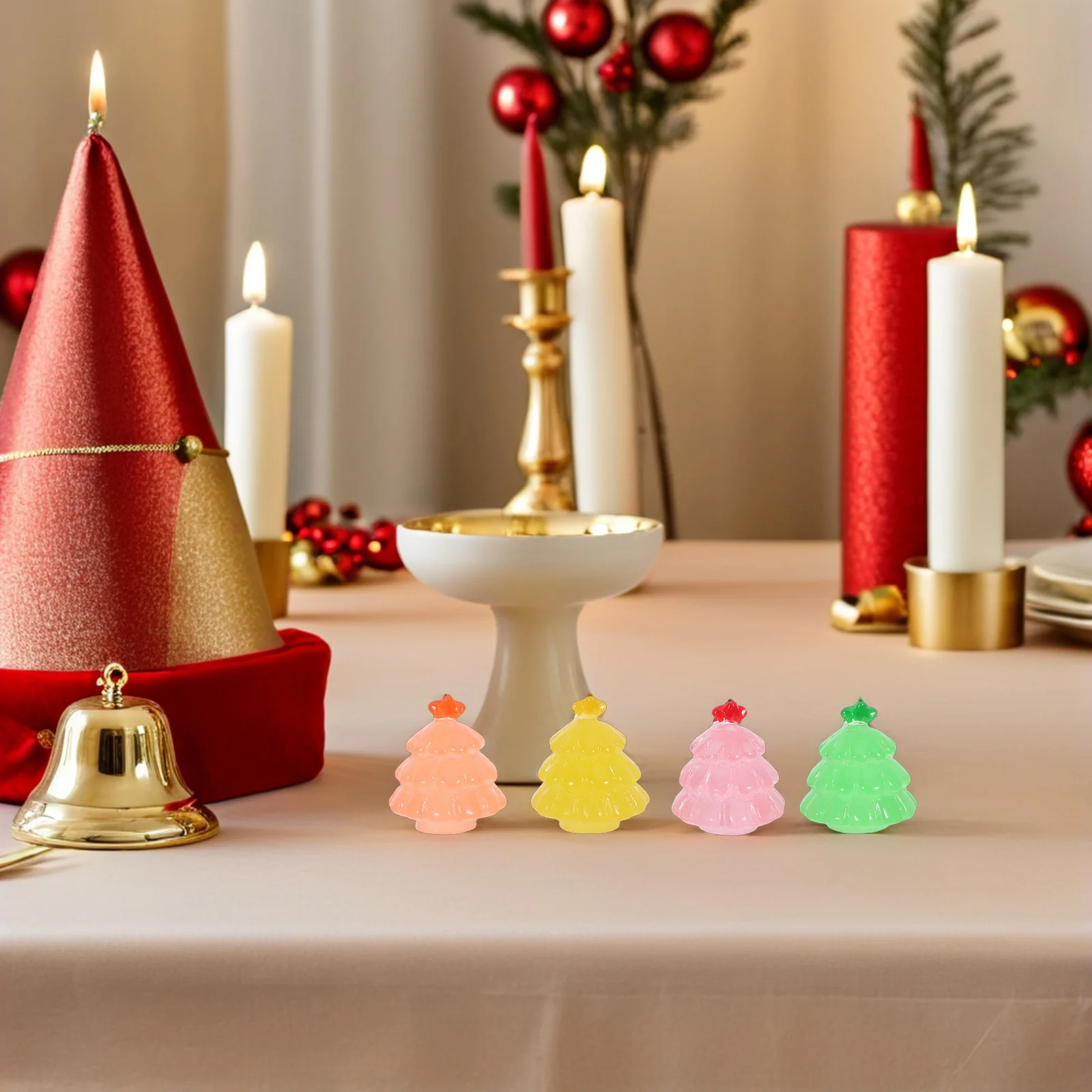 

21 Pcs Christmas Tree Landscape Miniatures Household for Village Resin Decor Statues