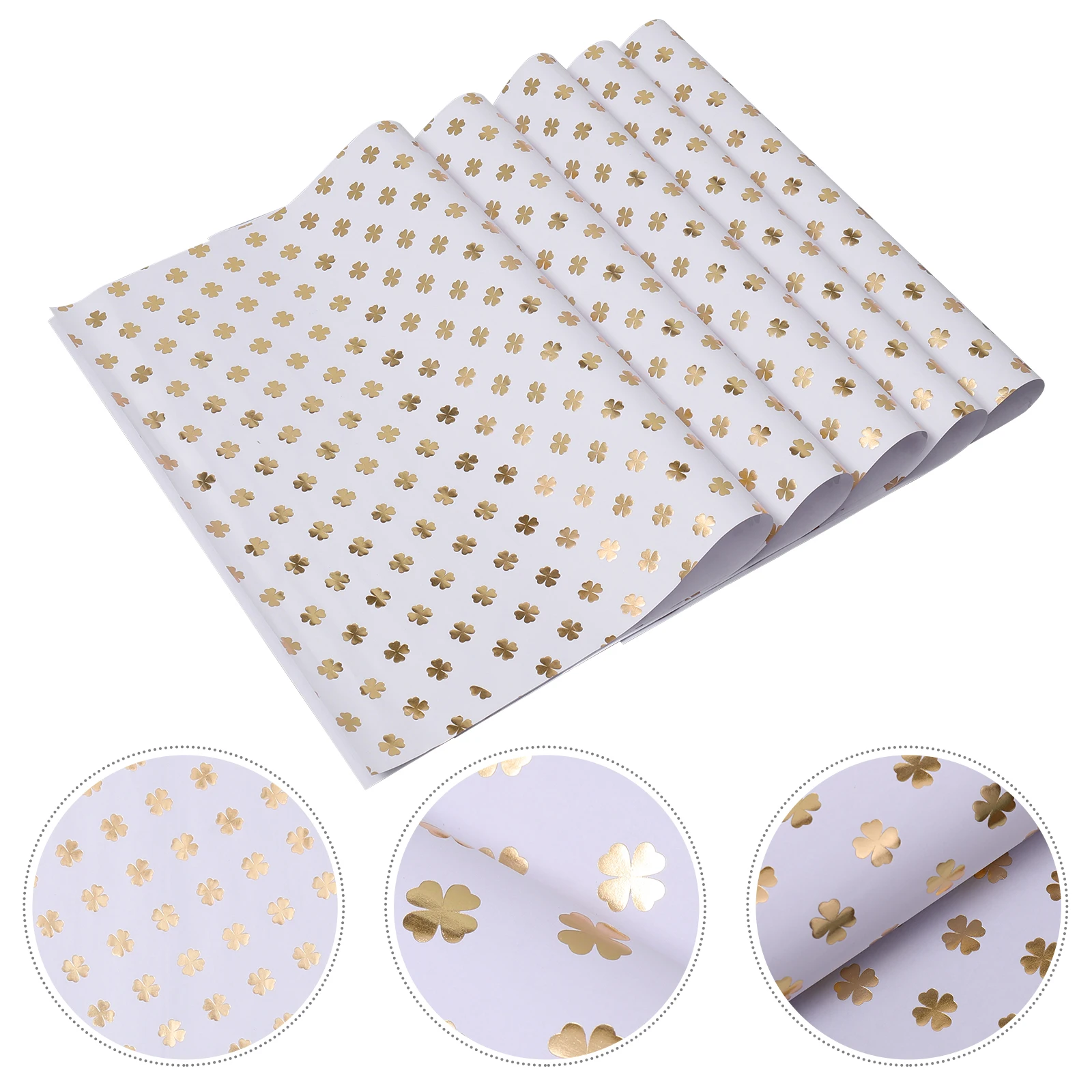 5pcs Creative Gift Wrapping Paper Thicken Gilding Book Wrapper Premium Eco-Friendly Packing Material For Diy Decoration