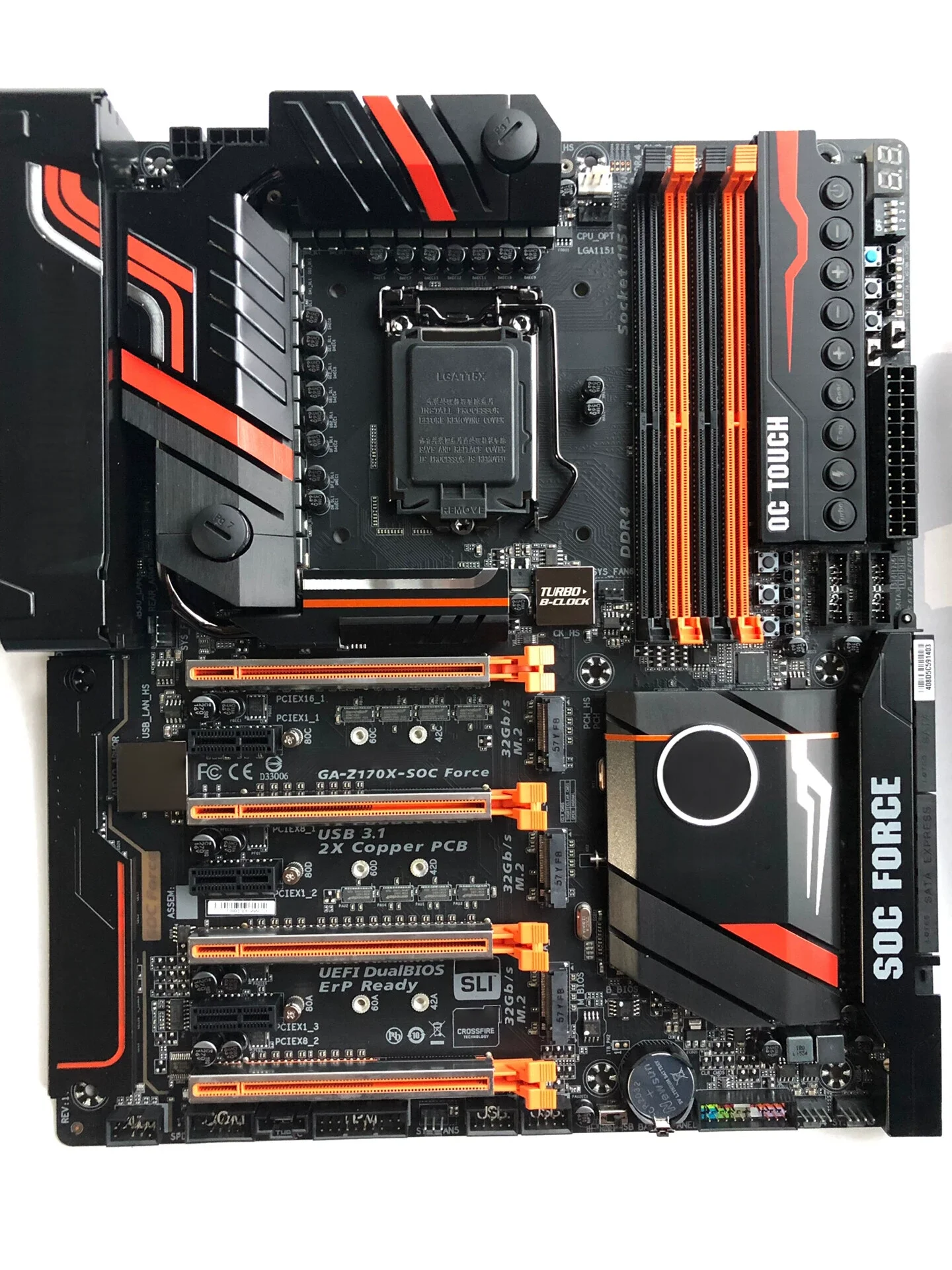 Tarjeta Madre Gigabyte GA-Z170X-SOC Force para PC de Escritorio, Z170X SOC Force LGA 1151 DDR4, 100% Probada, Funciona Perfectamente