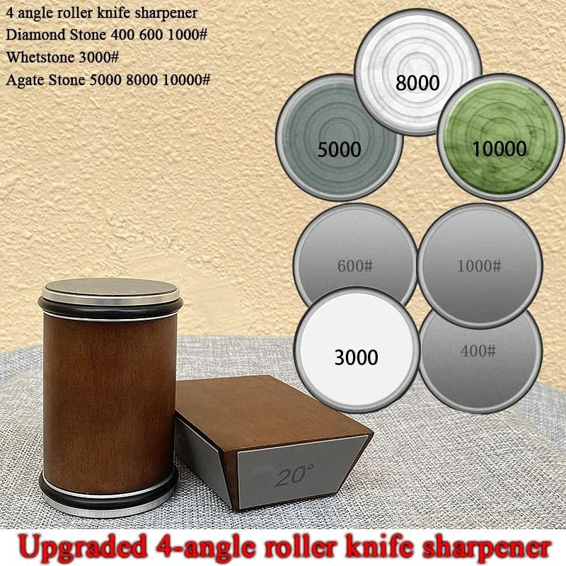 15/18/20/22° Magnetic Rolling Knife Sharpener for Straight Roller Knife Sharpening Stone with Industry  Kitchen Accessory Edc