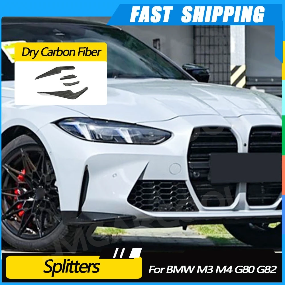 

JMCARCOOL Dry Carbon Fiber Car Rear Bumper Spoiler Air Vent Splitters For BMW M3 M4 G80 G82 2021+ Side Vent Canard Body Kits