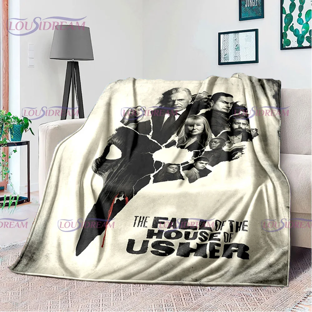 2023 Horror Movie The Fall of The House of Usher Printed Blanket Home Bed Picnic Blanket Sofa Thin Blanket Flannel Blankets