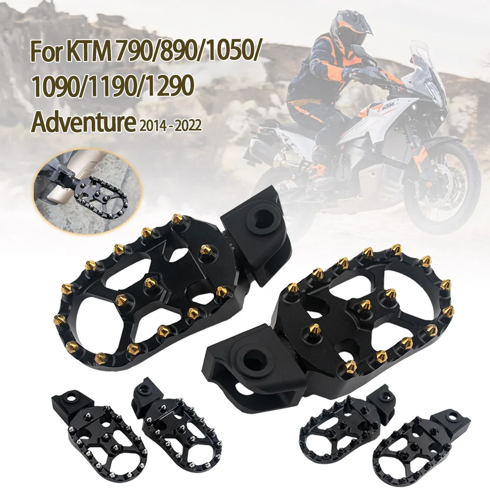 Motorcycle Front Footrest 360 Degree Adjustable Foot Pegs Rotatable FootPegs Rest For 790 890 1050 1090 1190 1290 Adventure