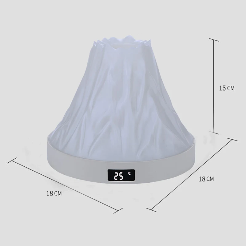 Kreatywna lampka nocna LED w kształcie górskiej górki, dotykowa lampka do sypialni, lampka nocna, dekoracja świąteczna, wyświetlacz temperatury.