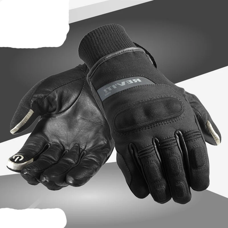 

Revit H2O Motobike Winter Warm Windproof Protective Guantes Luvas Motorcycle Racing Black Short