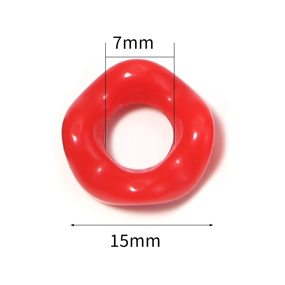 100 piezas/lote de cuentas acrílicas coloridas en forma de onda, cuentas espaciadoras sueltas tipo donut para la fabricación de joyas, accesorios para cadenas de teléfono y llaveros DIY