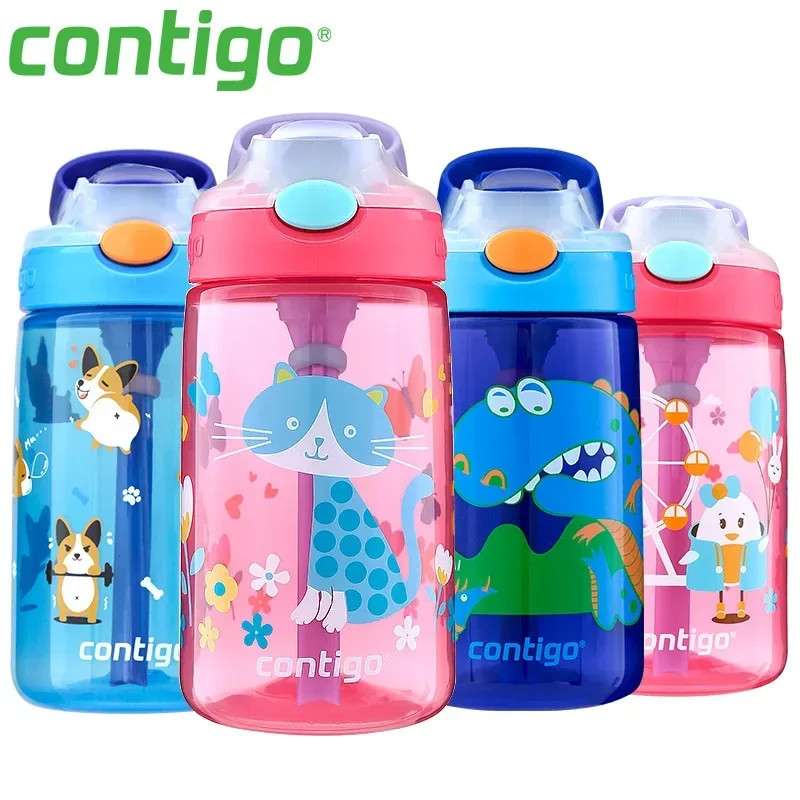 Contigo Kids Water Bottle, Baby Student Cute Cartoon Sealed Leak-Proof Cup, 400ML
