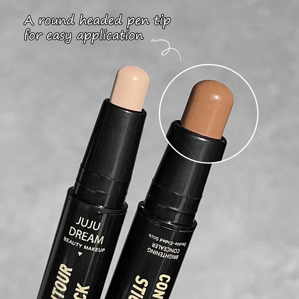 2 in 1 Double Head Highlighter Face Contouring Bronzers Highlighters Concealer Contour Makeup Pen Stick Corrector Concealer W0B8