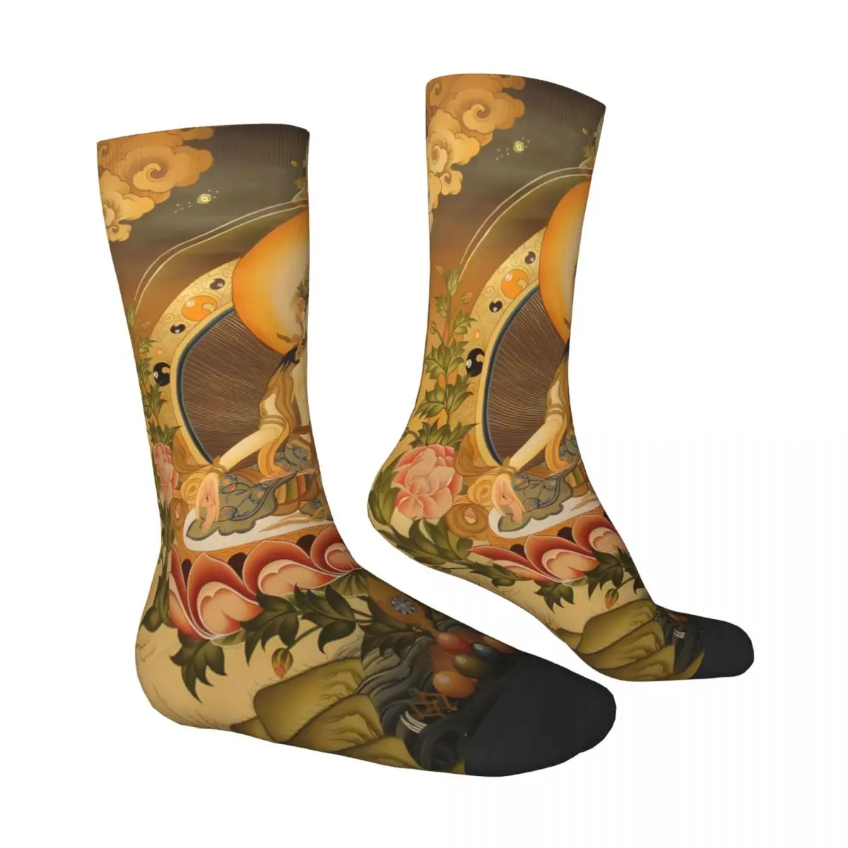 A Buddism Godness Guanyin Sock Printed Man Polyester