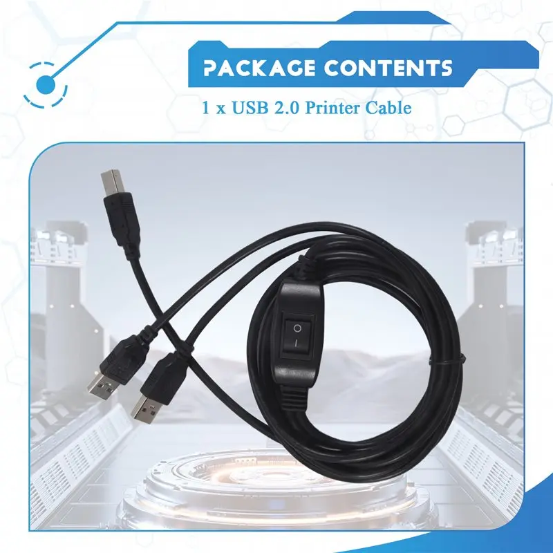 YSS-2 In 1 Printer Cable USB A To B Male To Male Printer Cable For Hp Canon Printer Splitter For Two Computers