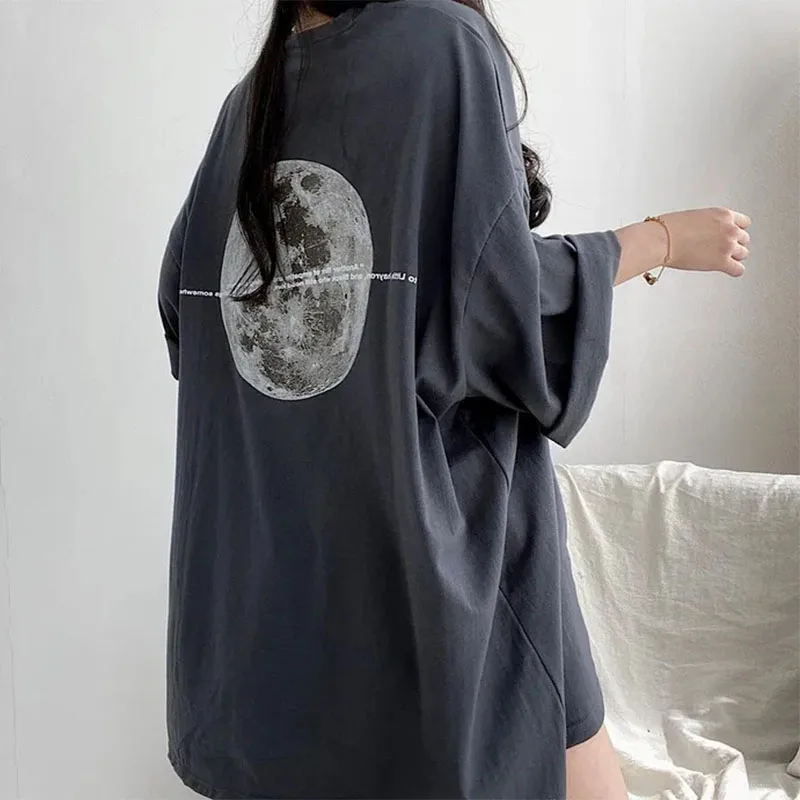 2024 Summer Women Short Sleeve T-shirts Harajuku Streetwear Female O-neck Pullover Tops Korean Style Ladies Casual Loose Tees