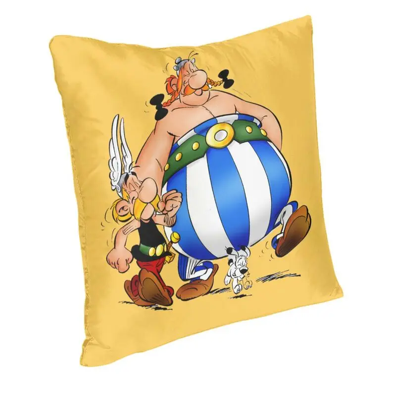 Anime Asterix Obelix Idefix rzuć poszewki na poduszki wystrój domu przygoda komiks Dogmatix Sofa poszewka na poduszkę na krzesło plac poszewka