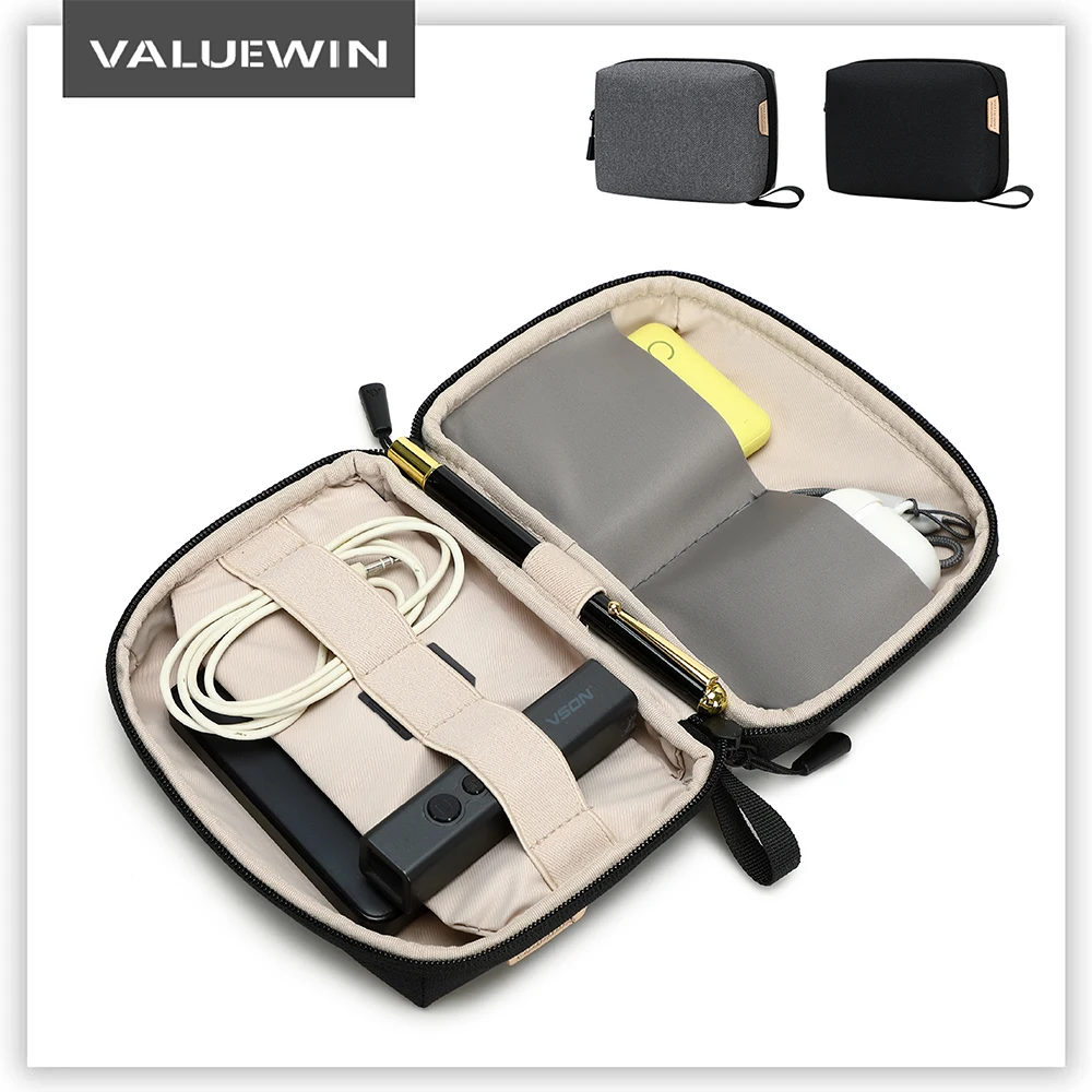 Power Bank Pouch Portable Hard Case Electronics Organizer Bag Universal Cable Storage Bag Accessories for USB Charger Gadget Bag