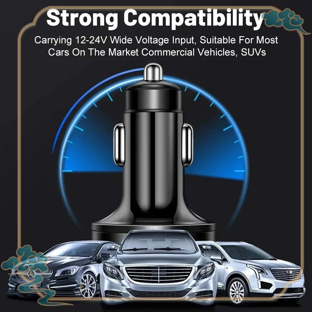 66-250 واط PD 6 في 1 شاحن سيارة QC3.0 شحن سريع مع شاشة ديجيتال مهايئ ولاعة السجائر العالمي #4