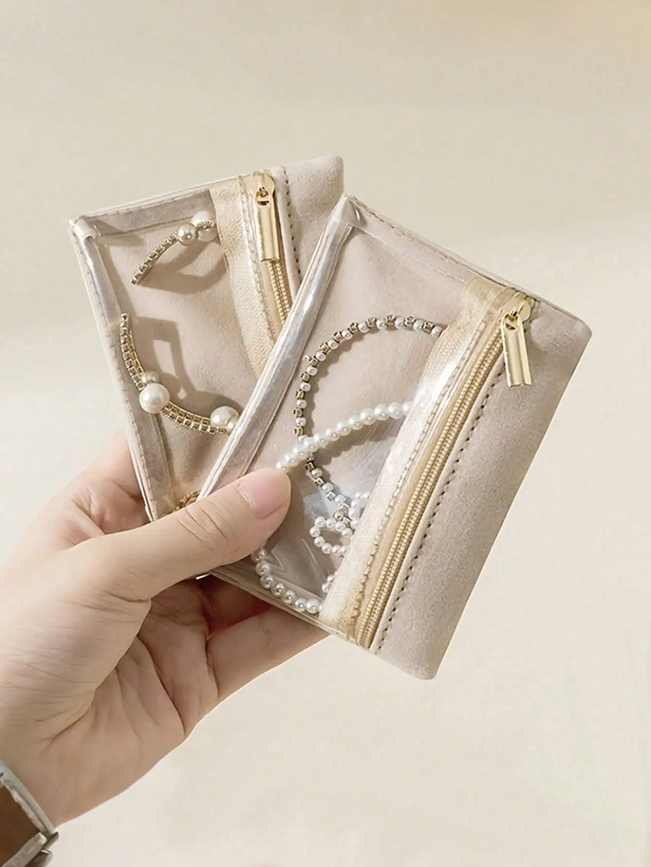 

1/2/3pcs Portable Jewelry Box, Can Store Earrings, Necklaces, Rings, Bracelets, Jewelry Storage Bag For Travel