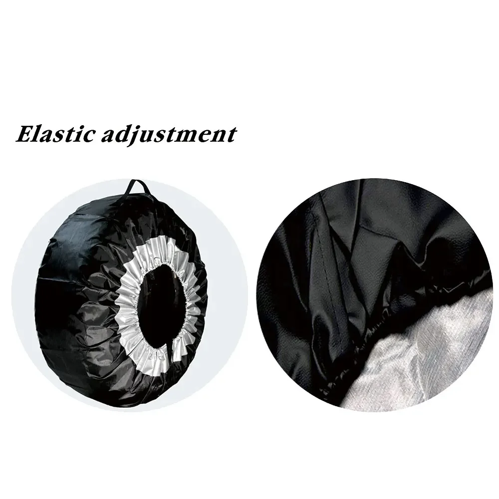 Universal 4Pcs Auto Vehicle Wheel Protector Spare Tire Cover Case Polyester Car Tyre Storage Bags Automobile Tyre Accessories