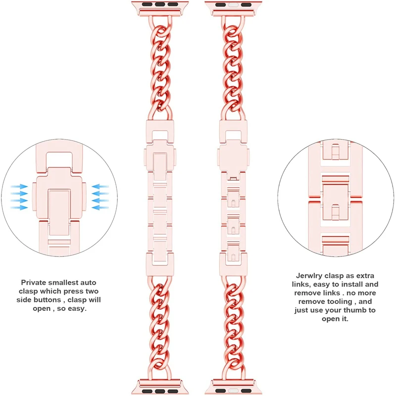 Strap for Apple Watch band 41mm 45mm 40mm 44mm 38mm 42mm Stainless steel Metal Link Bracelet for iWatch 7 6 SE 5 4 Women Correa