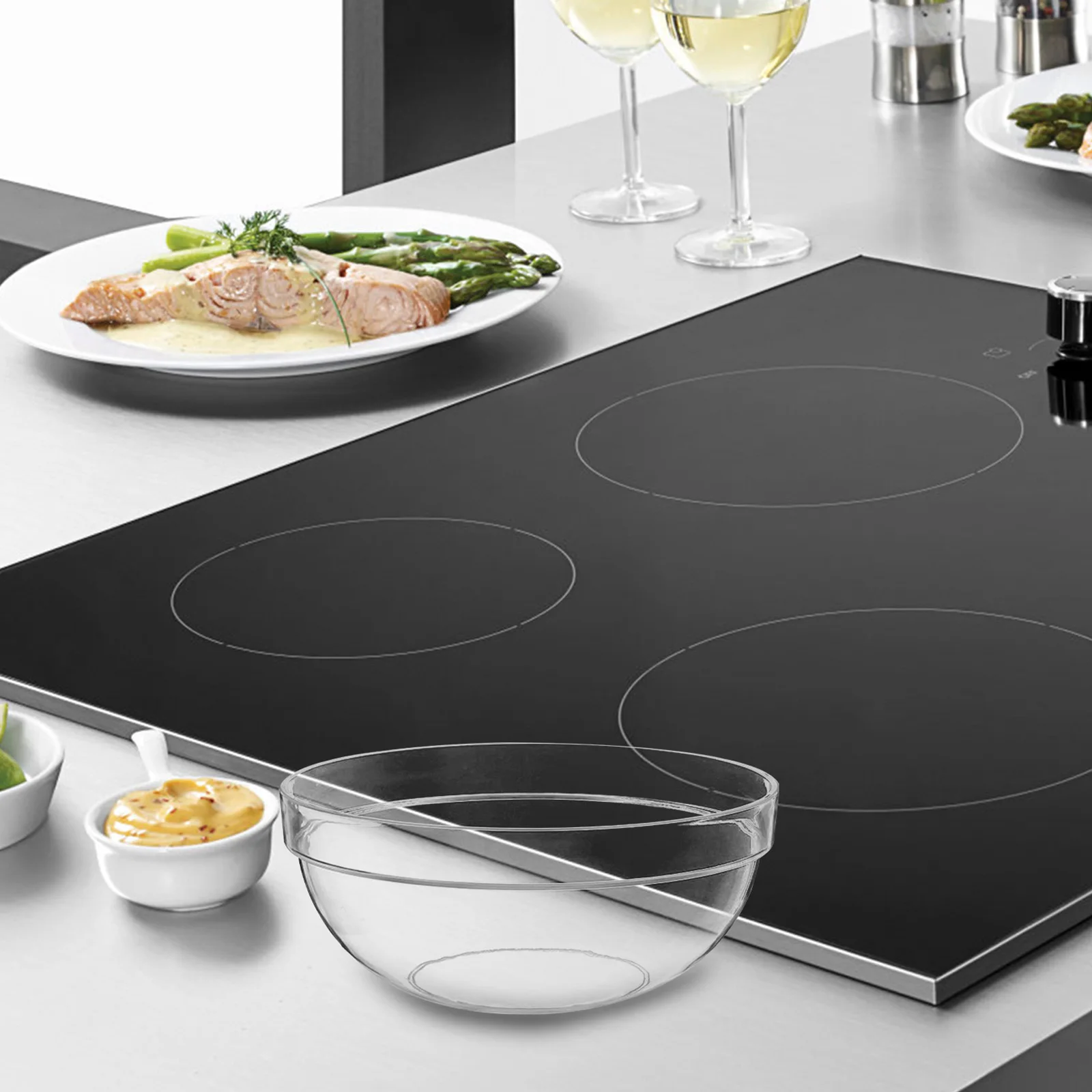 

Salad Bowl Clear Food Serving Bowl For Home Restaurant Hotel Kitchen Household Tea Water Basin Decorative Fruit Vegetable