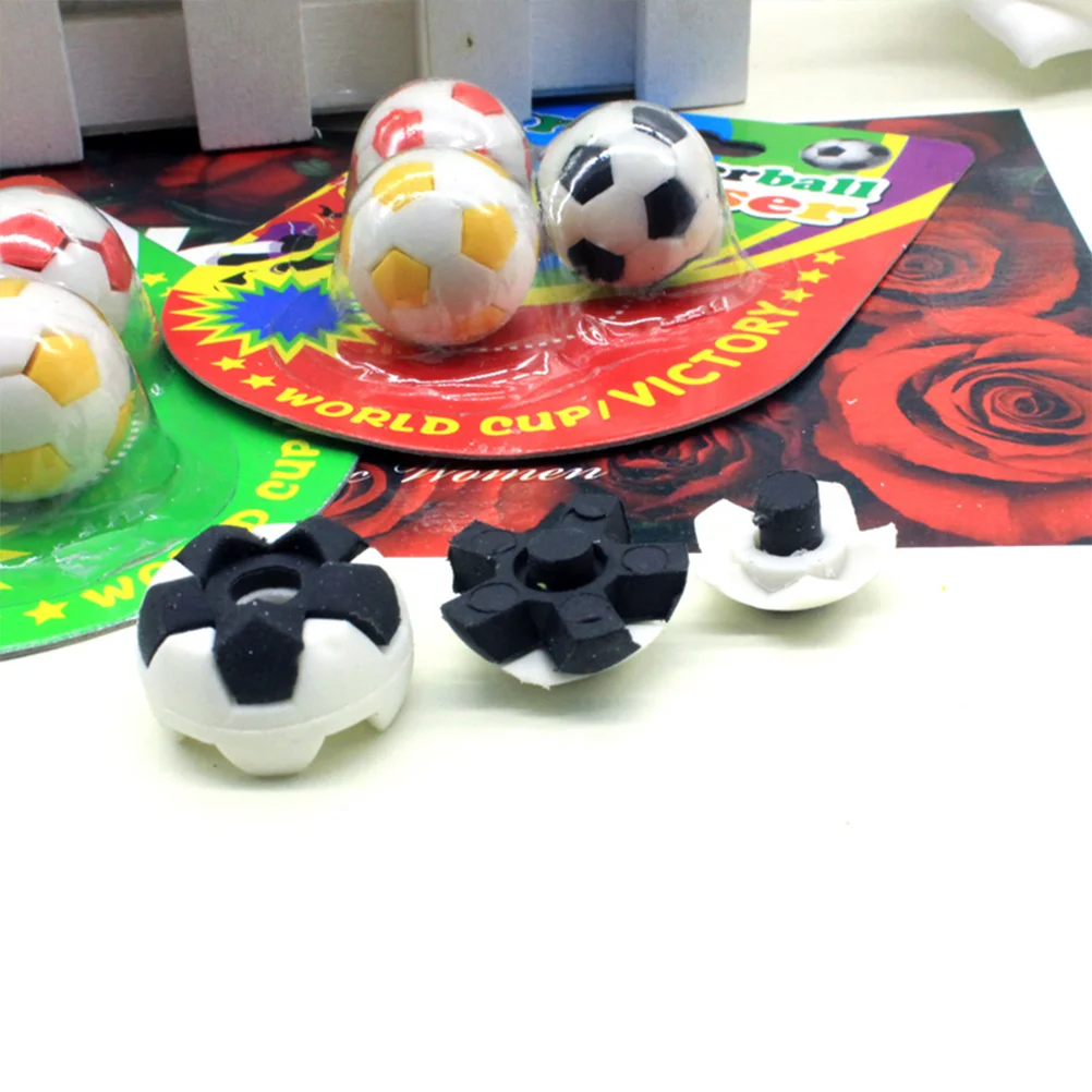 24Pcs Small Football Styling Eraser Little Football Eraser Rubber Pencil Erasers Sets round eraser rubber eraser