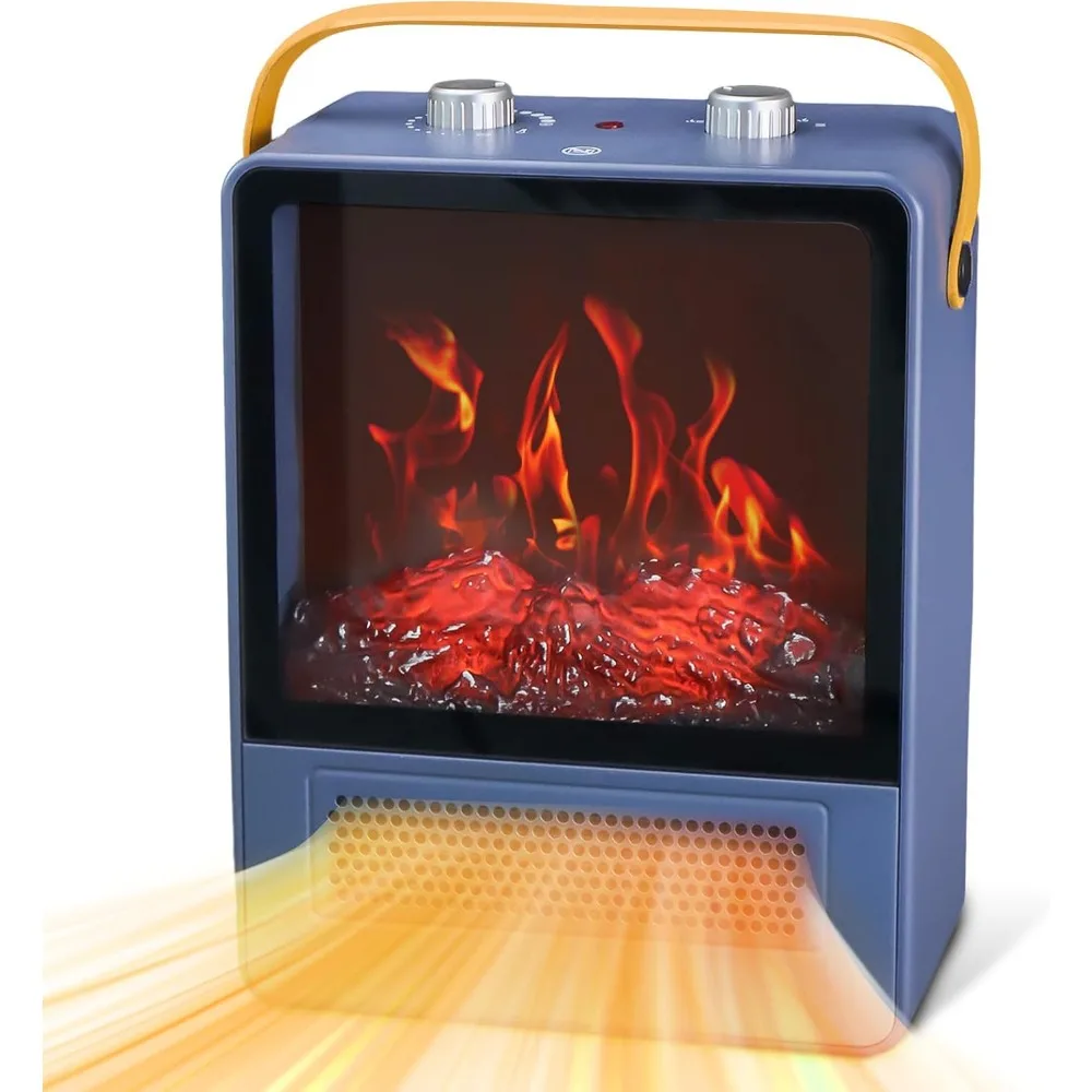 

Electric Fireplace Heater, 1500W Portable Space Heater, Fireplace with Realistic 3D Flame Effect and Overheating Safety Protecti