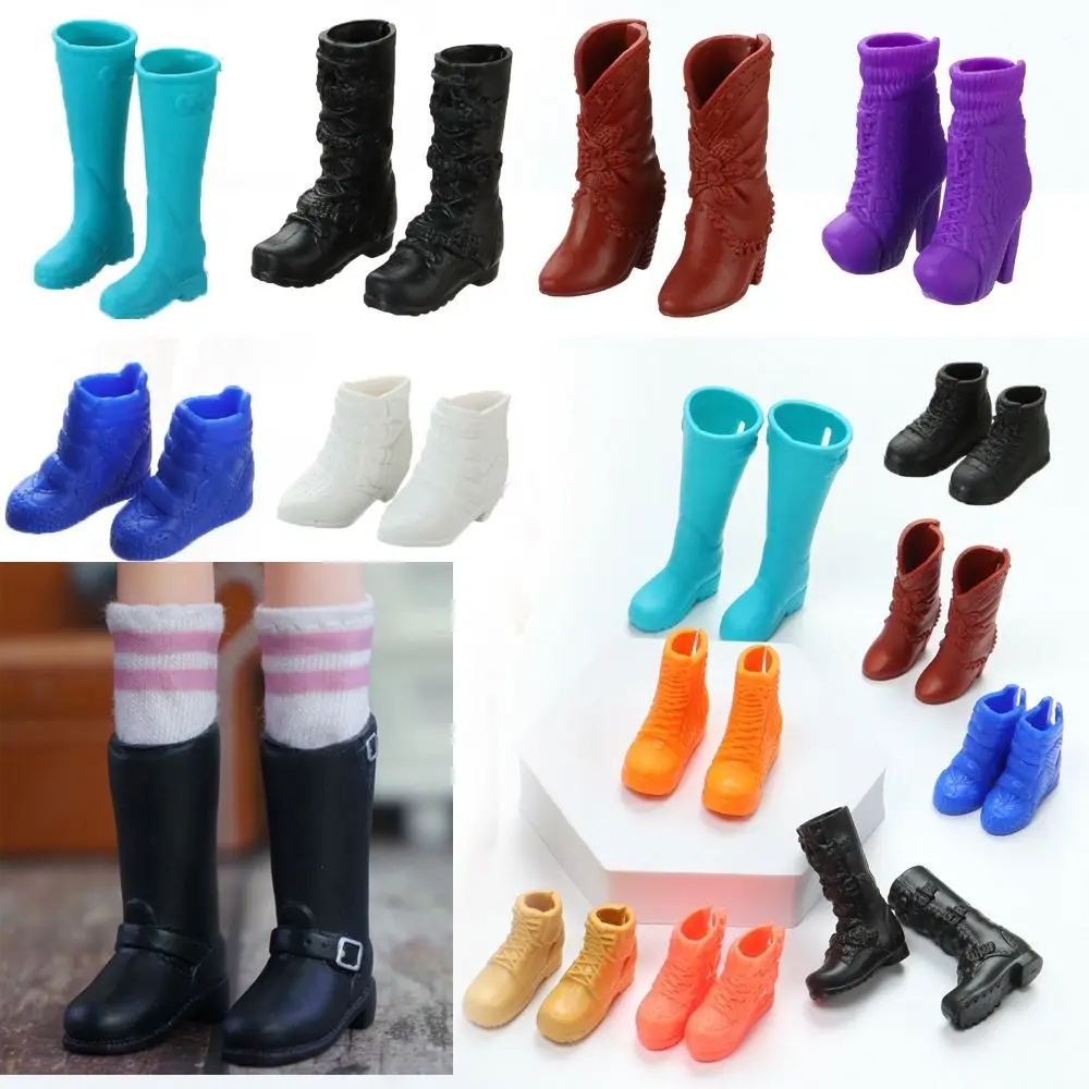 Colorful Female Foot Length 2.2cm Fashion Hero Dolls Boot Doll Shoes Socks Accessories Long Knees Boots