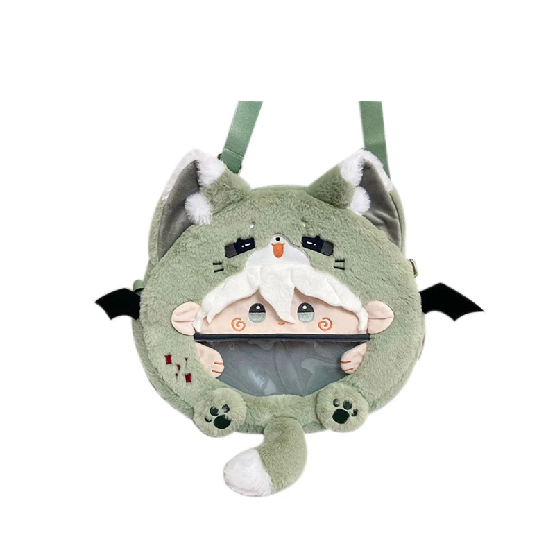 Anime danganronpa nagito komaeda cosplay mascote ombro crossbody bolsa grande boca mochila dos desenhos animados ita-saco sacos macios