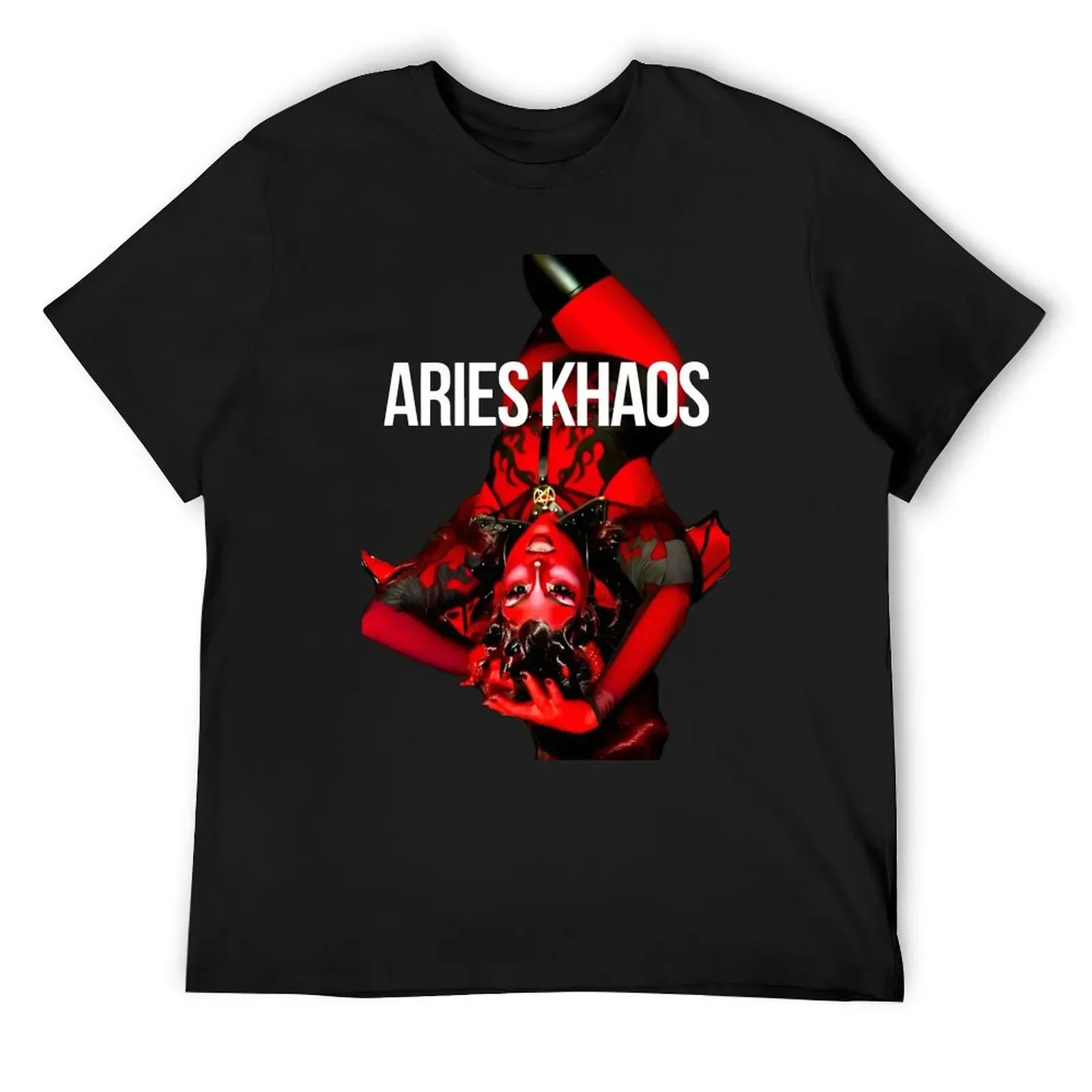 Aries Khaos Upside Down T-Shirt street wear graphic t shirt vintage essential t shirt man t shirt mens shirts pack