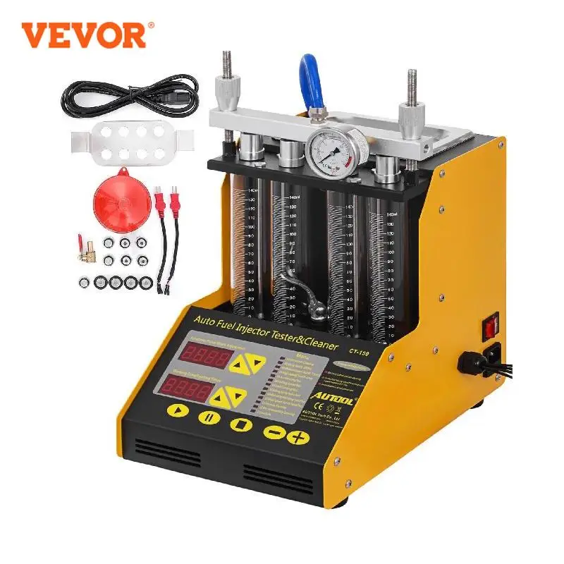 VEVOR CT150 Fuel Injector Cleaner Tester Cleaning Machine 4/6 Cylinder Ultrasonic Wave Injector Cleaner Tools for Car Motorcycle