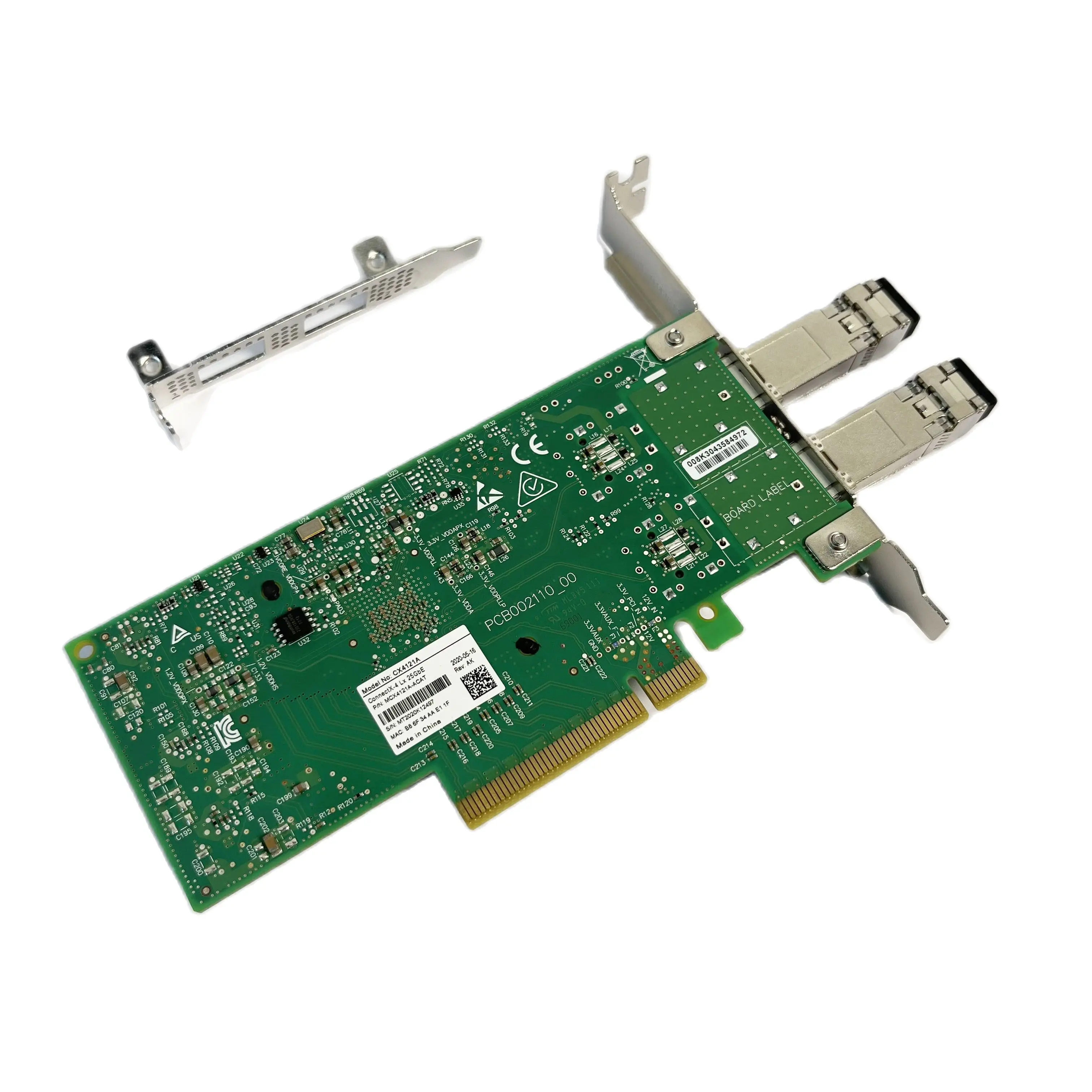 MCX4121A-ACAT CX4121 Mellanox ConnextX-4 25Gigabit Ethernet Card PCI-E 3.0 NIC With 25G Transceiver Module