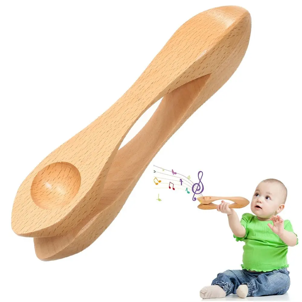 Durable Wood Musical Spoon Folk Sound Instrument Toy Percussion Spoons Woodwind Spoons