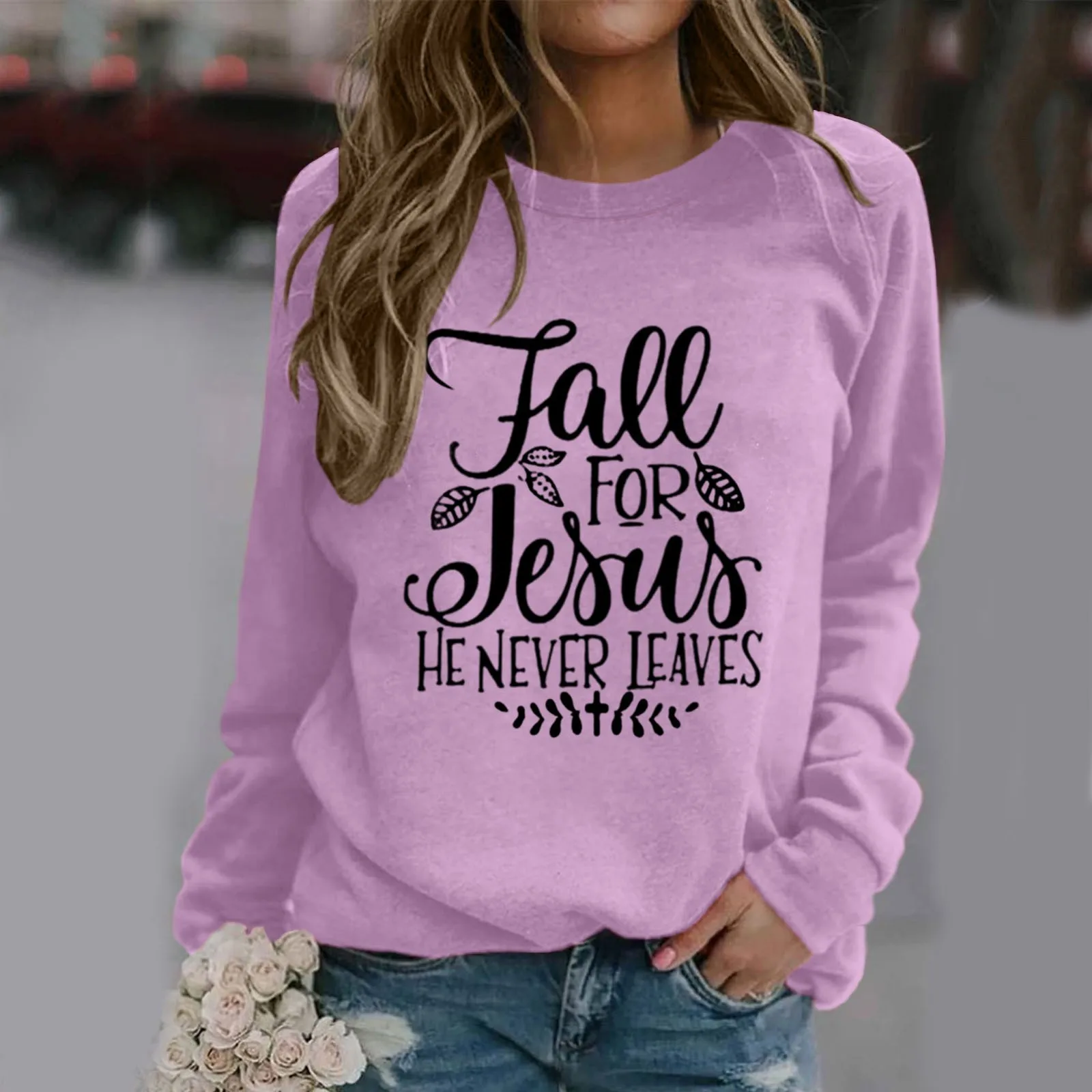 

Trendy Letter Printing Hoodie For Women Round Neck Pullover Long Sleeve Hoodie Thin Sweatshirt For Ladies Female Clothes Autumn