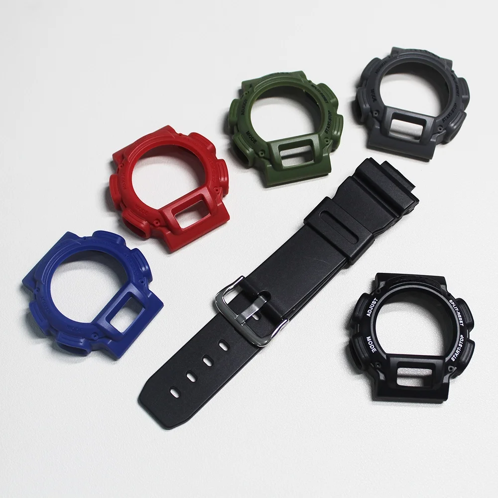 Strap and Bezel for DW-9052 / 9050 / 9051 / 004C / 9000 Watchband Waterproof Watch Band Straps and Cases Bezel