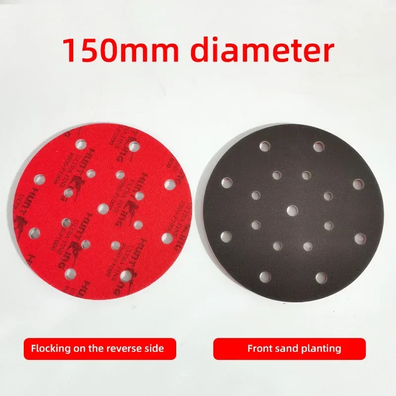 Grinding disc Sponge Sandpaper 6Inch 150mm 17Hole for MIRKA/FESTOOL /3M etc Sander Car Paint Polishing Sanding disc Flocking