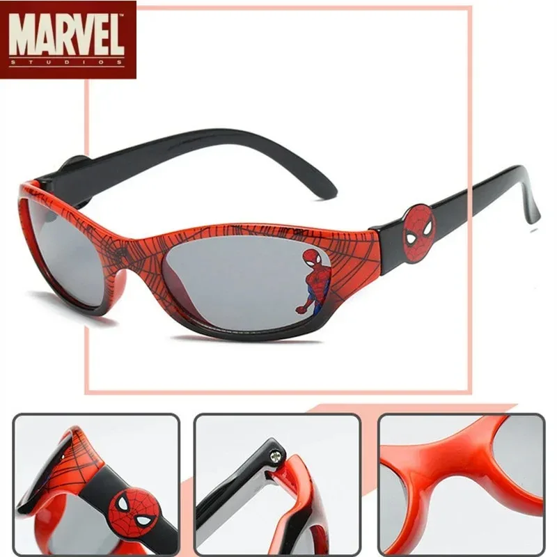 Occhiali da sole Spiderman Giocattoli di plastica Marvel Avengers per bambini Figura Spider-Man Cartoon Occhiali da sole moda Bambini Occhiali