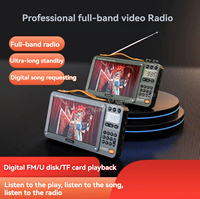 Portable FM/MW/SW Radio Big 7-inch LED Display Radio Wireless Bluetooth Speaker Dual TF Card Slot MP4 Music Player Video E-books