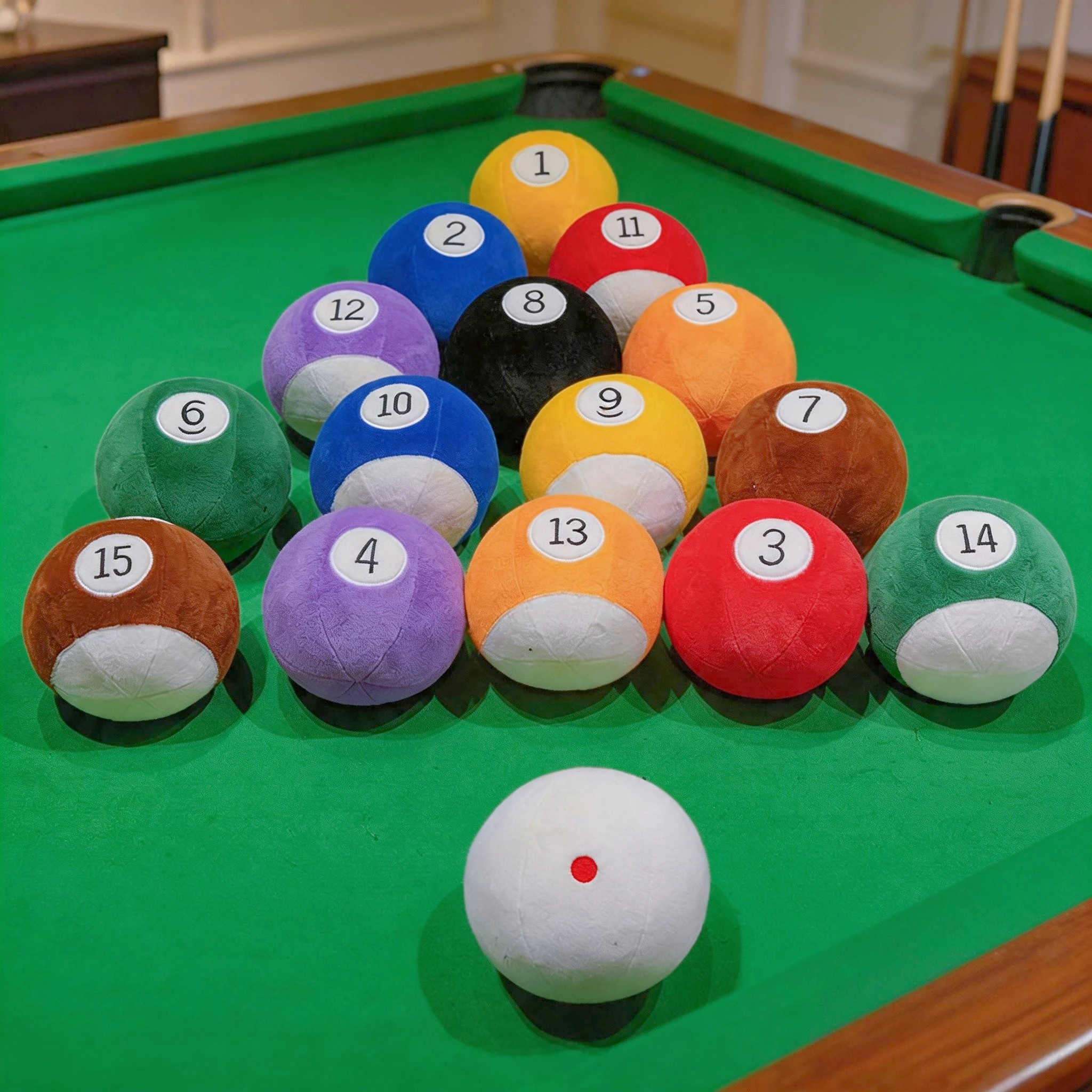 

Realistic Billiard Ball Plush Toy Pillow Colorful Educational Ornament Keychain Pendant Cute Soft Balls Doll Kids Comfort Gift