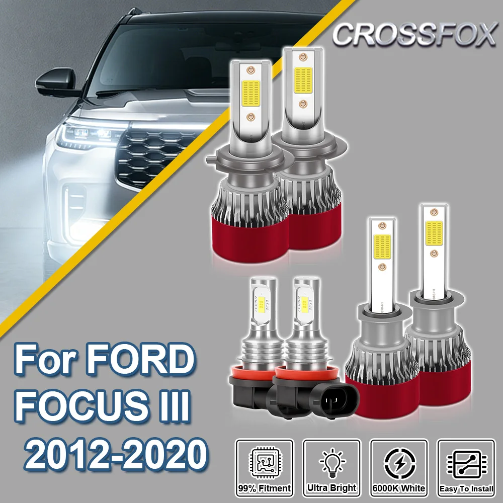 

Светодиодные лампы для фар и противотуманных фар CROSSFOX Canbus Hi/Lo Beam для FORD FOCUS III 2012-2020 (2013, 2014, 2015, 2016, 2017, 2018, 2019)