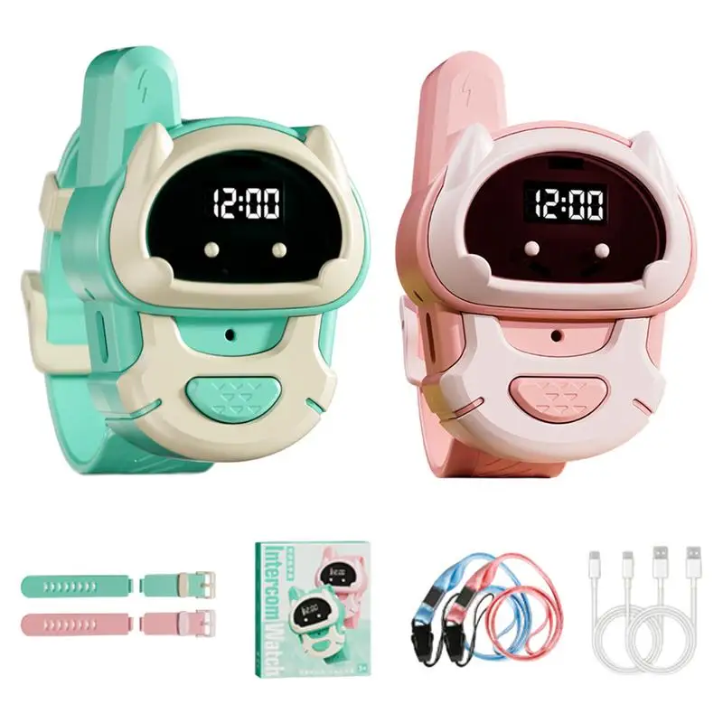 Kids Walkie Talkies Watch Style Walky Talky Two-Way Radio Walky Talky Long-distance Wireless Call Rechargeable Intercom toys